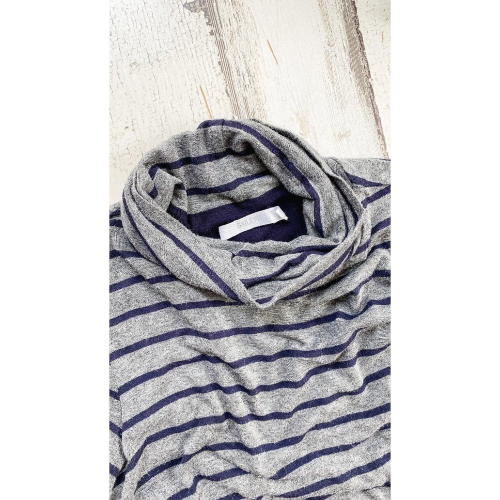 Anthropologie Bailey 44 Navy & Gray Striped Turtleneck Layered Dress - Picture 5 of 8